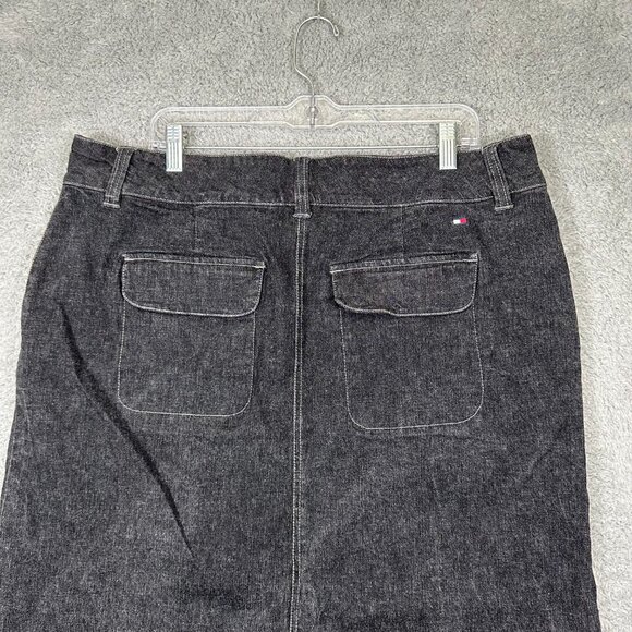 Tommy Hilfiger Women's Y2K Black Denim Maxi Skirt Dark Wash Plus Size 18 - Picture 4 of 14